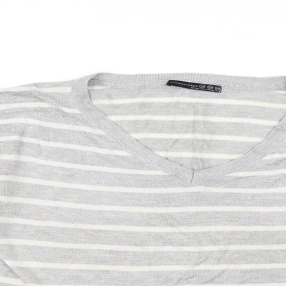 Atmosphere Womens Grey Striped  Pullover Jumper Size 14