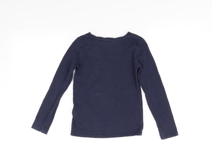 H&M Girls Blue   Basic T-Shirt Size 5-6 Years  - NEW YORK