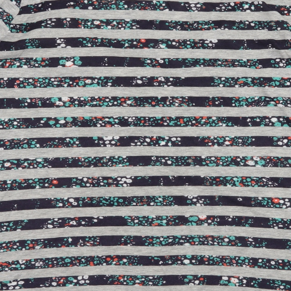 Per Una Womens Grey Striped Jersey Basic T-Shirt Size 16