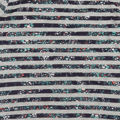 Per Una Womens Grey Striped Jersey Basic T-Shirt Size 16