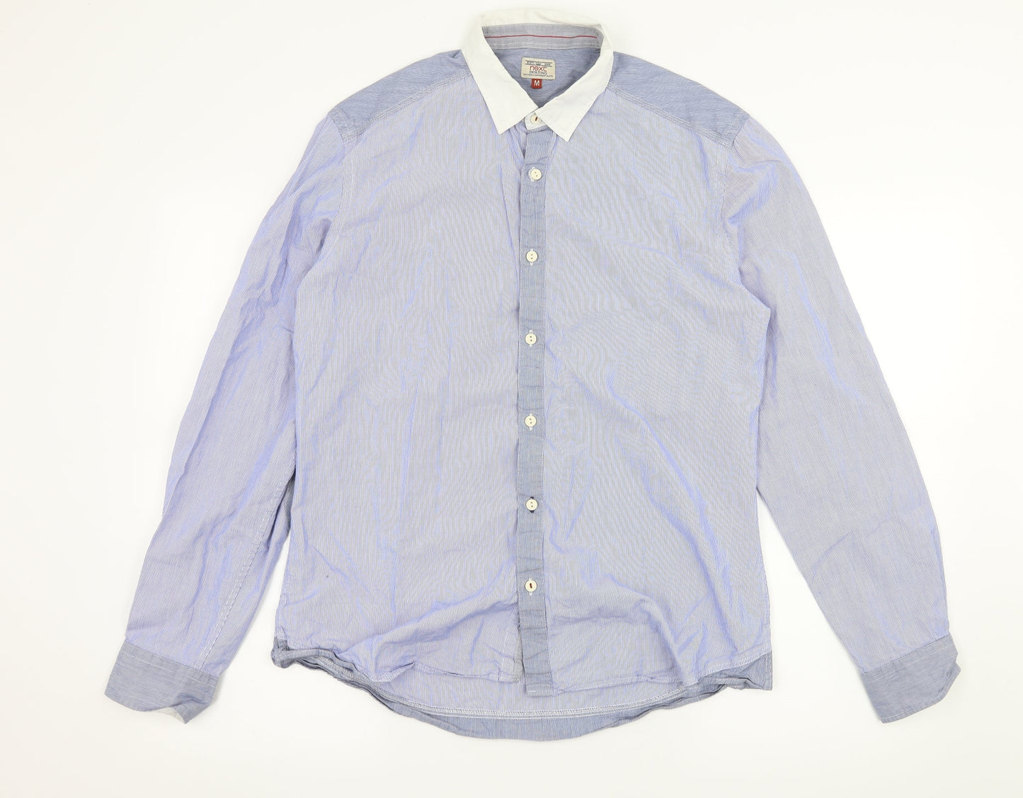 Mens UK Size M NEXT Blue  Button-Up Long Sleeve Casual Shirt