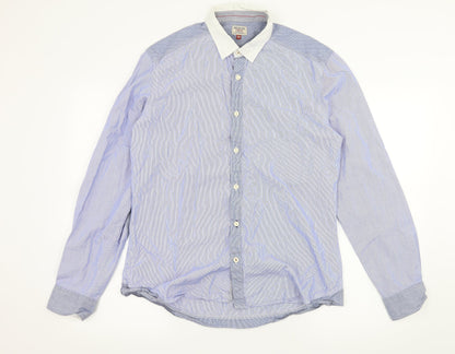 Mens UK Size M NEXT Blue  Button-Up Long Sleeve Casual Shirt