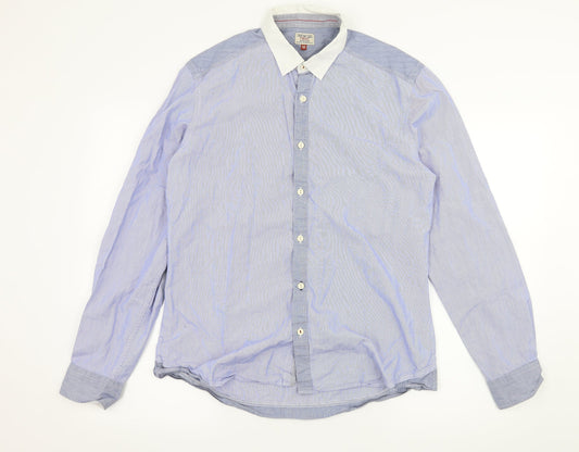 Mens UK Size M NEXT Blue  Button-Up Long Sleeve Casual Shirt