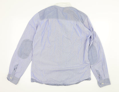 Mens UK Size M NEXT Blue  Button-Up Long Sleeve Casual Shirt