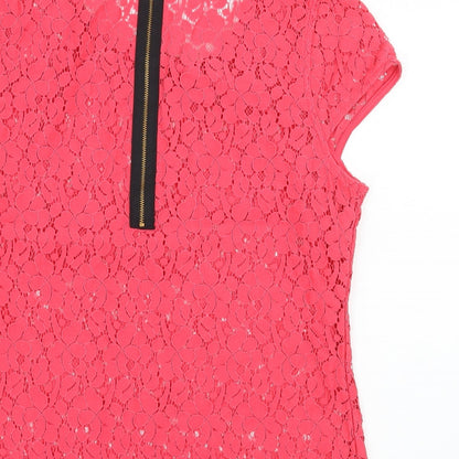 George Womens Pink  Lace Basic T-Shirt Size 12