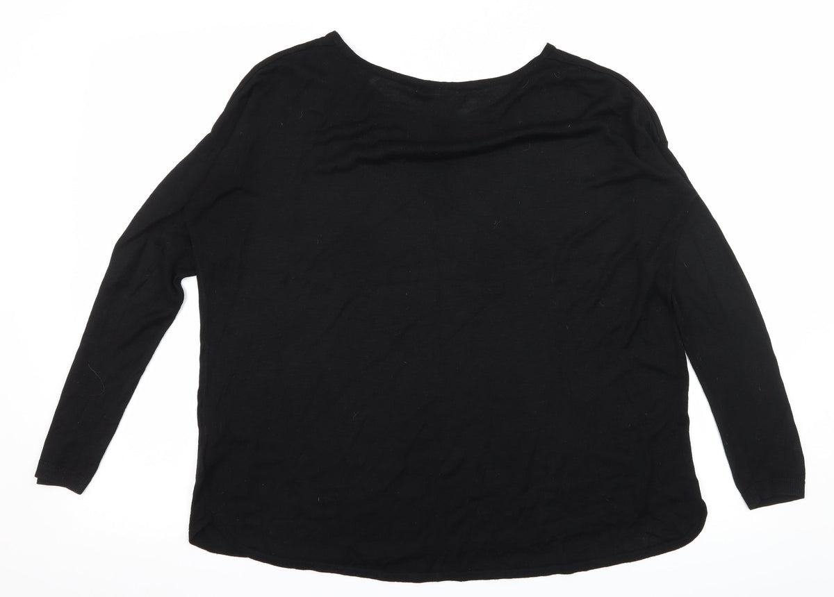 H&M Womens Black  Knit Pullover Jumper Size S