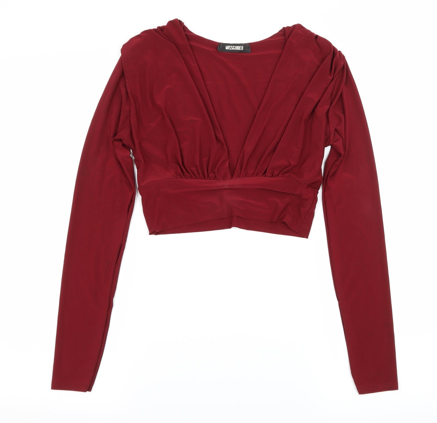 Womens UK Size 8 Missguided Red Basic T-Shirt