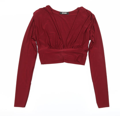 Womens UK Size 8 Missguided Red Basic T-Shirt