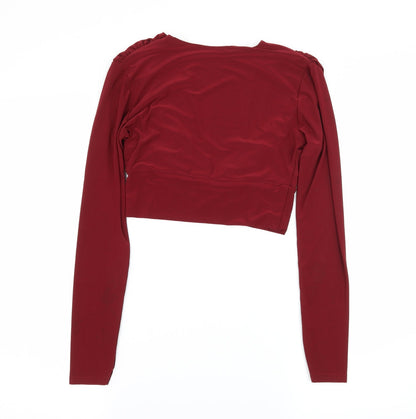 Womens UK Size 8 Missguided Red Basic T-Shirt