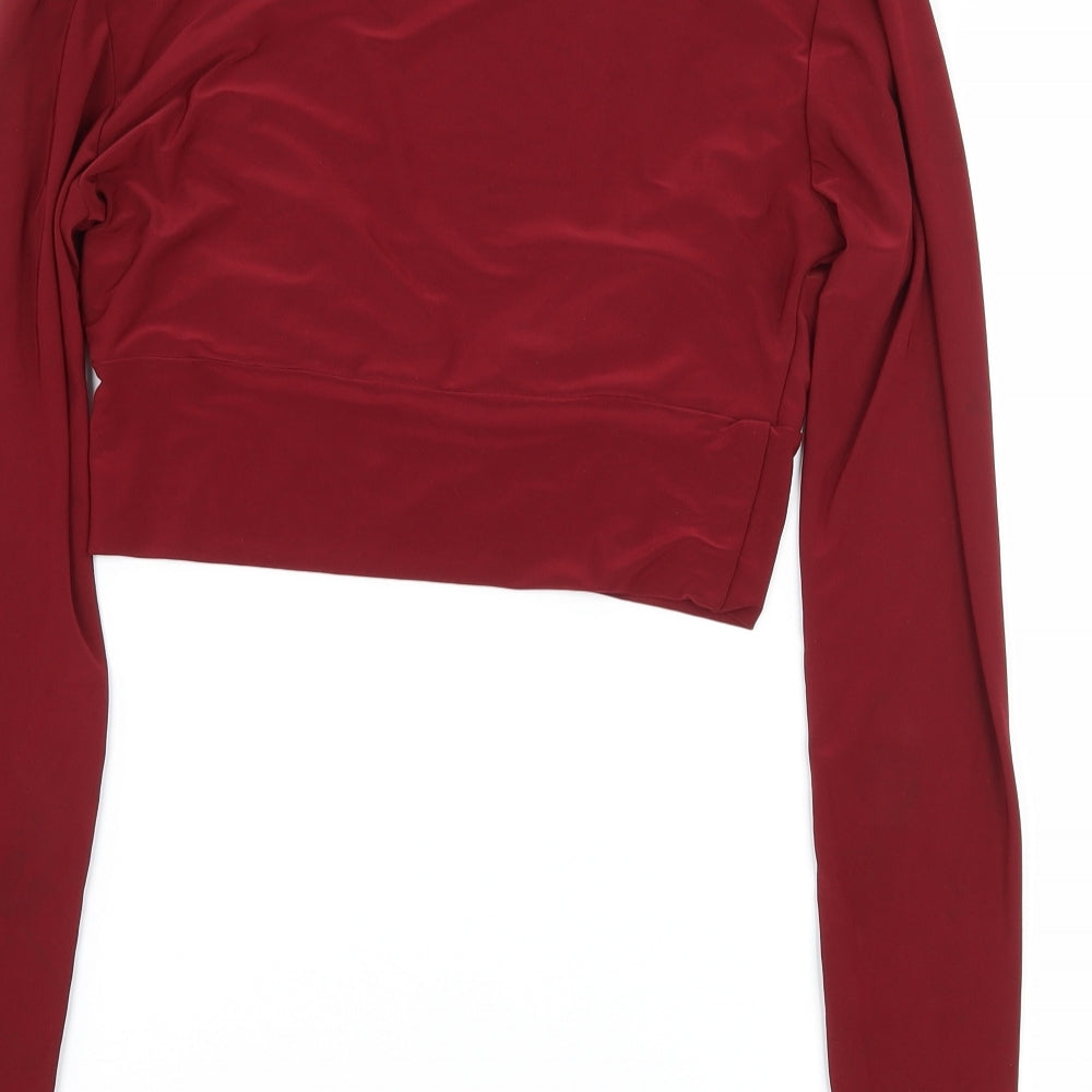 Womens UK Size 8 Missguided Red Basic T-Shirt