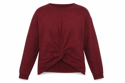 Missguided Womens Red  Jersey Pullover Sweatshirt Size S  - Knot Detail