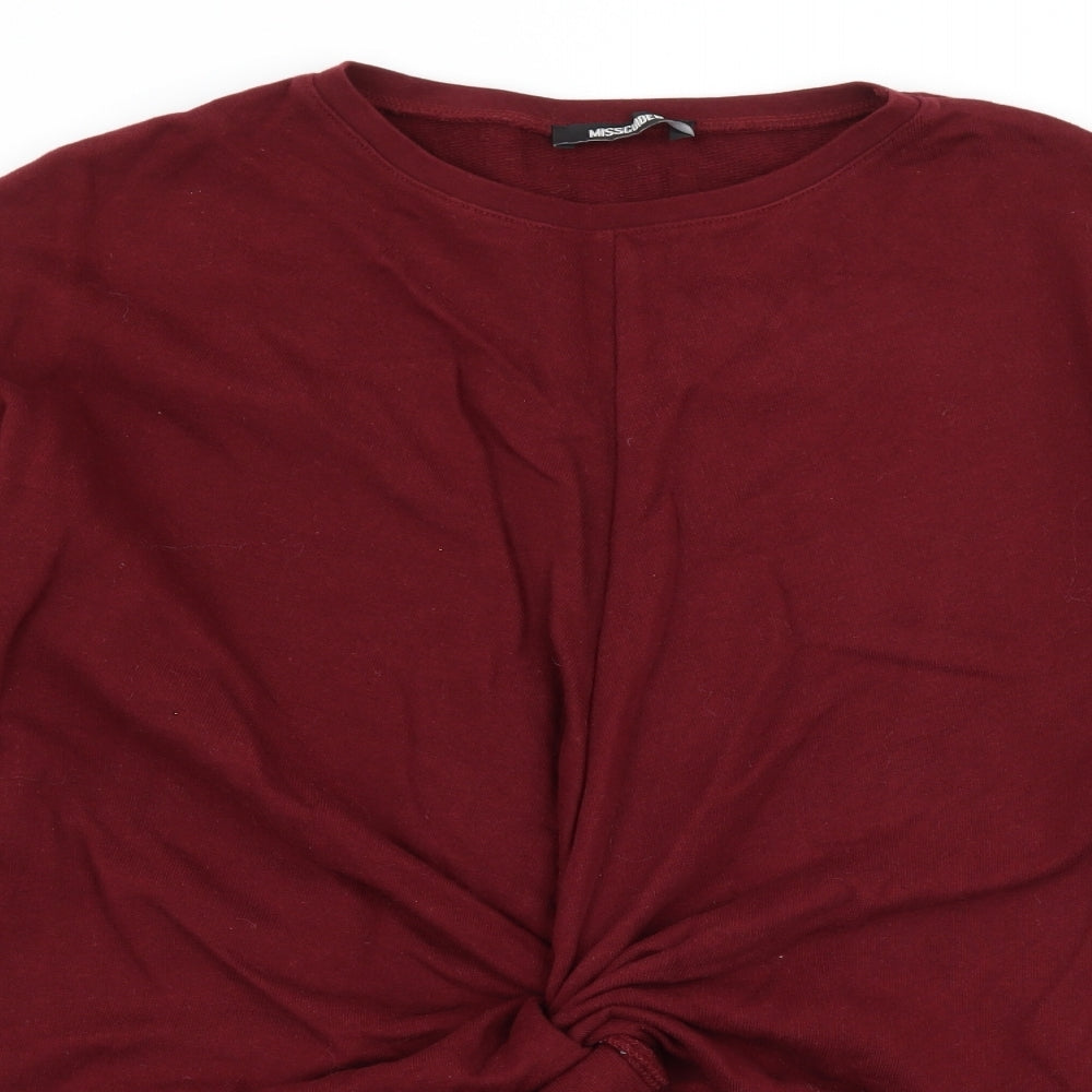 Missguided Womens Red  Jersey Pullover Sweatshirt Size S  - Knot Detail