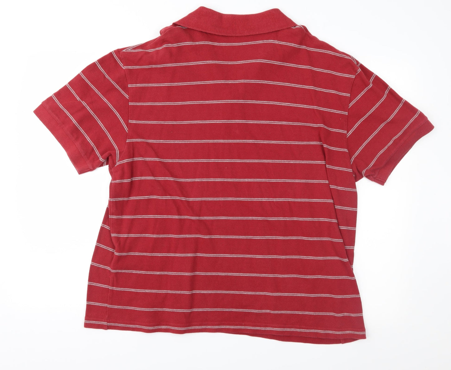 Easy Mens Red Striped   Polo Size L
