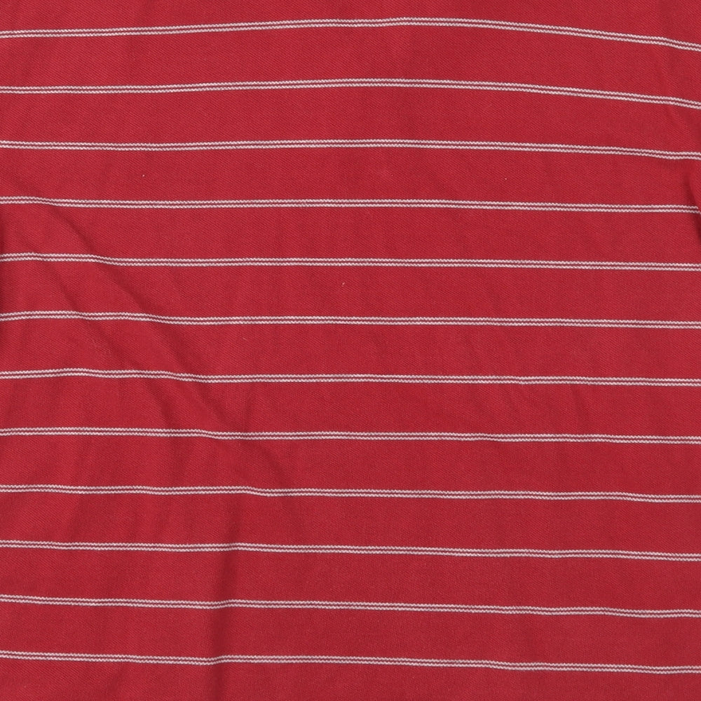 Easy Mens Red Striped   Polo Size L