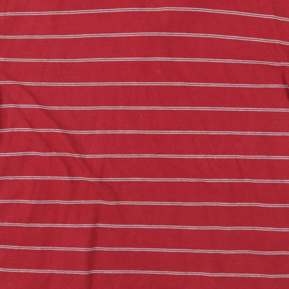 Easy Mens Red Striped   Polo Size L