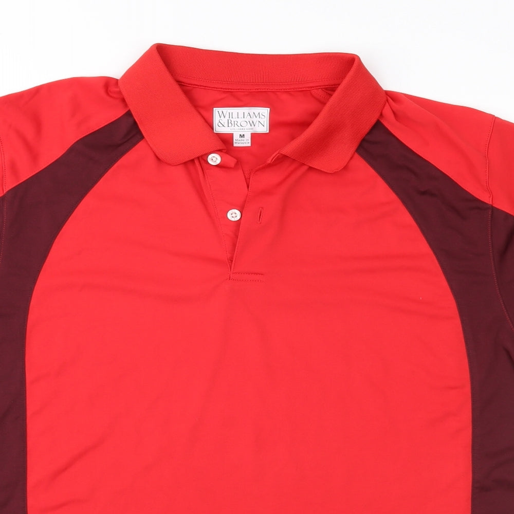 Williams & Brown Mens Red    Polo Size M