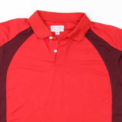Williams & Brown Mens Red    Polo Size M