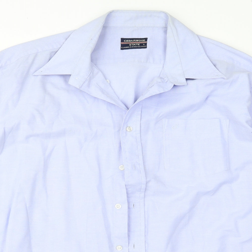Mens UK Size XL Cedar Wood State Blue  Button-Up Long Sleeve Casual Shirt