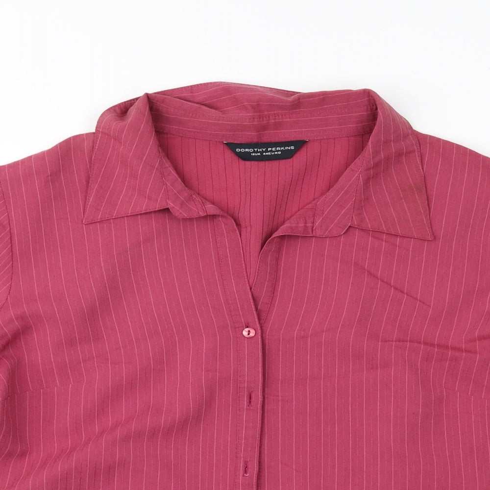 Womens UK Size 16 Dorothy Perkins Pink Basic Blouse