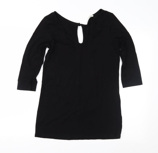 George Womens Black  Jersey Basic Blouse Size 12