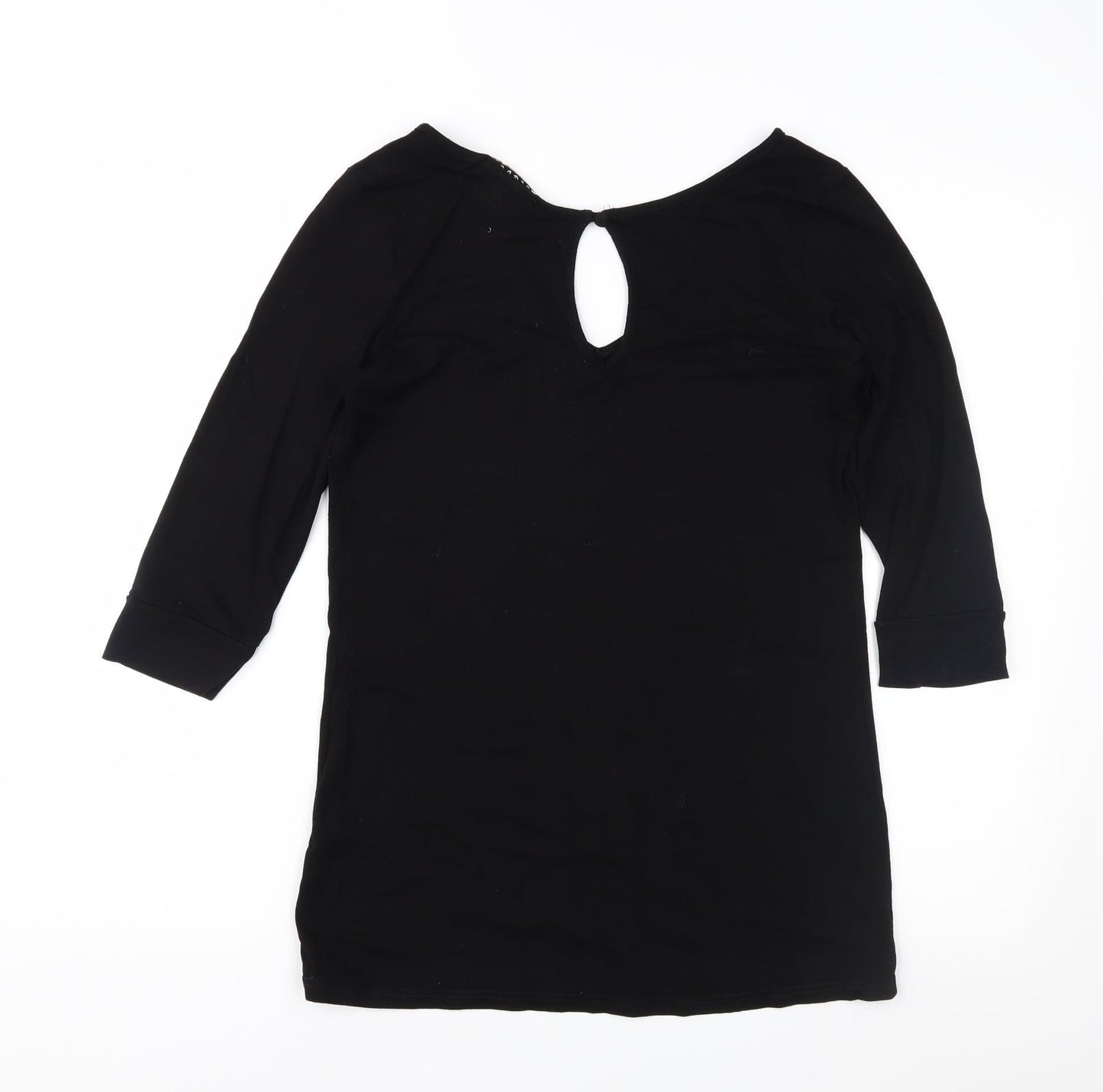 George Womens Black  Jersey Basic Blouse Size 12