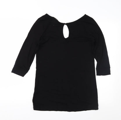George Womens Black  Jersey Basic Blouse Size 12