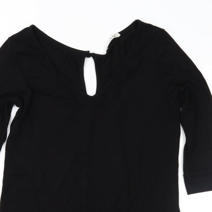George Womens Black  Jersey Basic Blouse Size 12
