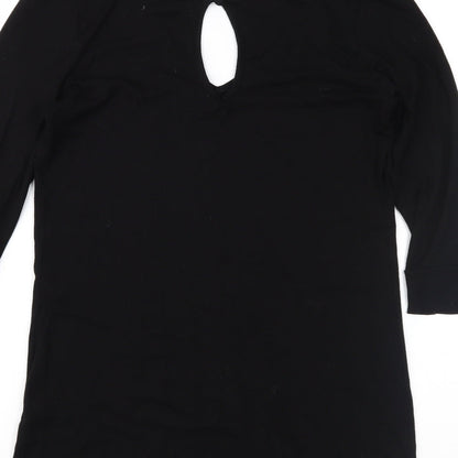 George Womens Black  Jersey Basic Blouse Size 12