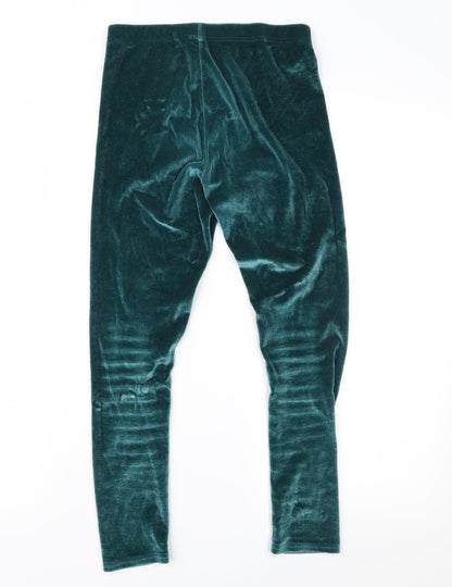 NEXT Girls Green  Velour Jegging Trousers Size 9 Years