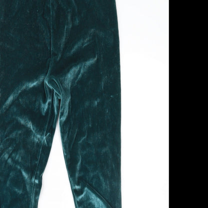 NEXT Girls Green  Velour Jegging Trousers Size 9 Years