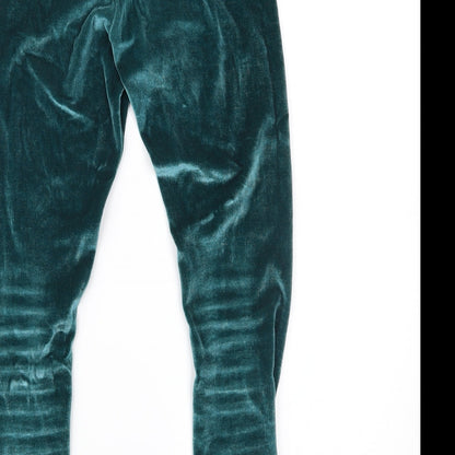NEXT Girls Green  Velour Jegging Trousers Size 9 Years