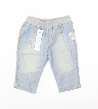 IKKS Baby Blue  Denim Cargo Jeans Size 3-6 Months