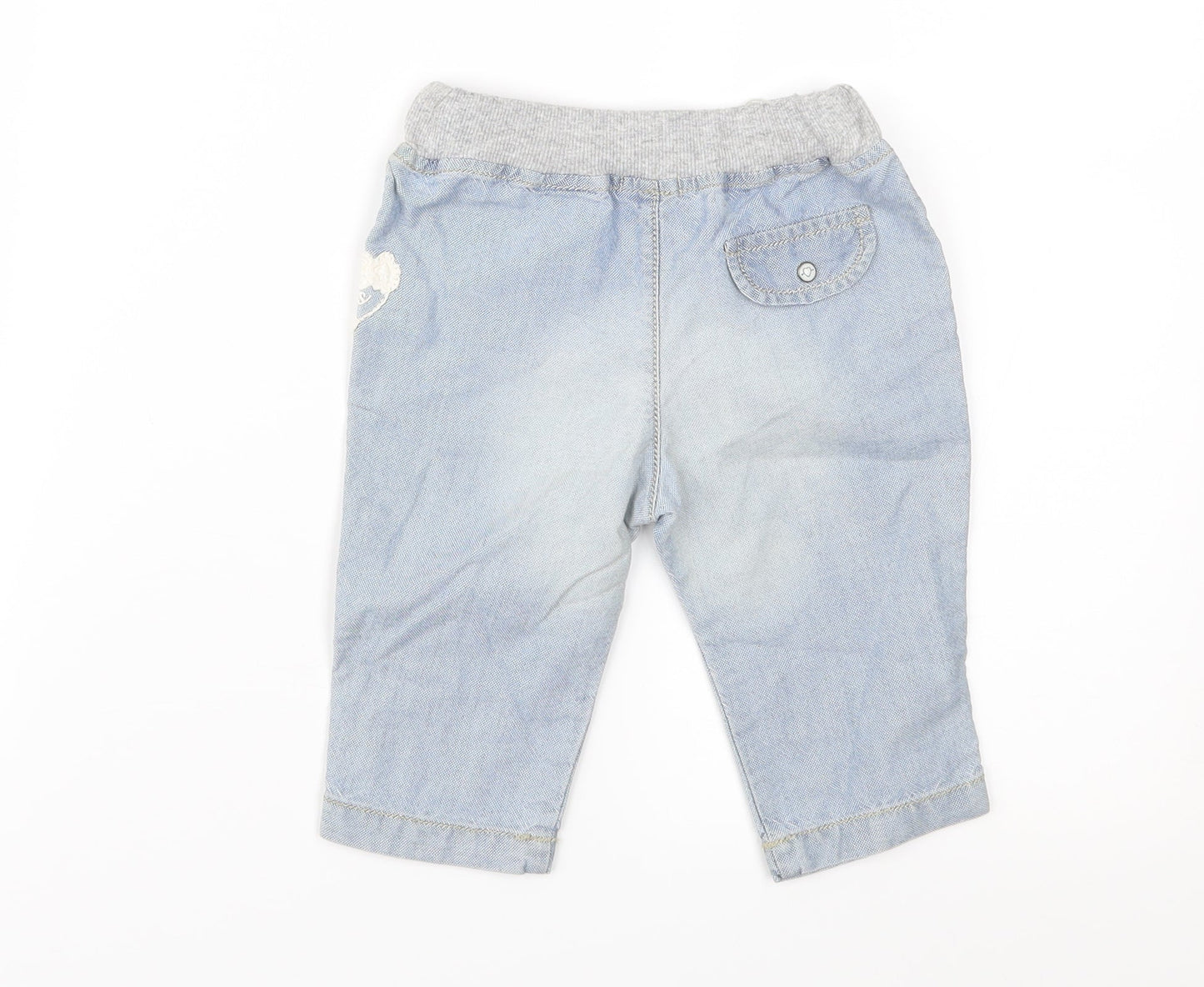 IKKS Baby Blue  Denim Cargo Jeans Size 3-6 Months