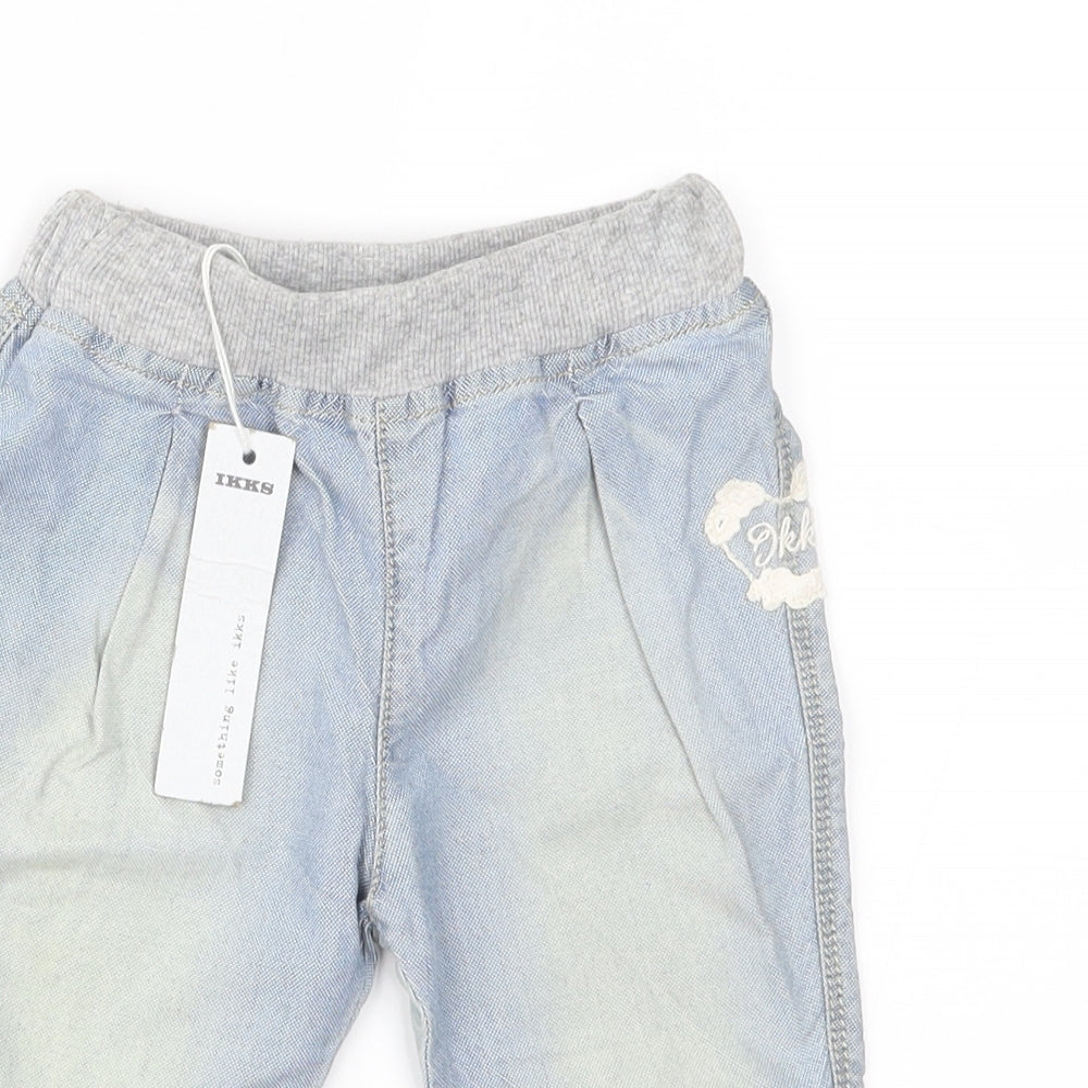 IKKS Baby Blue  Denim Cargo Jeans Size 3-6 Months