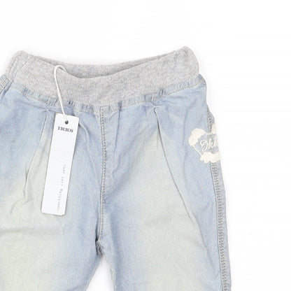 IKKS Baby Blue  Denim Cargo Jeans Size 3-6 Months