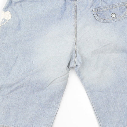IKKS Baby Blue  Denim Cargo Jeans Size 3-6 Months