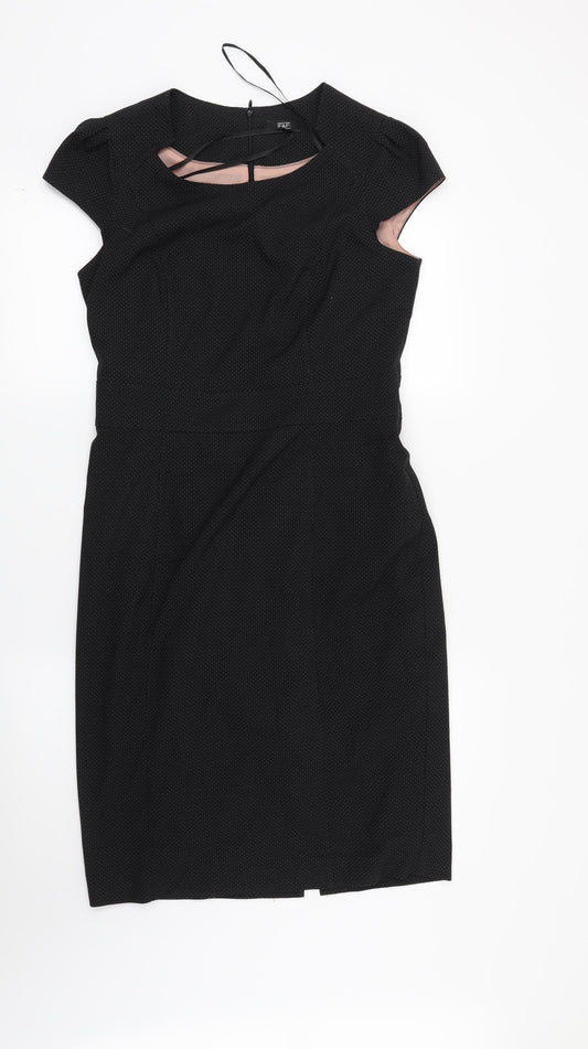 F&F Womens Black Polka Dot  Shift  Size 10