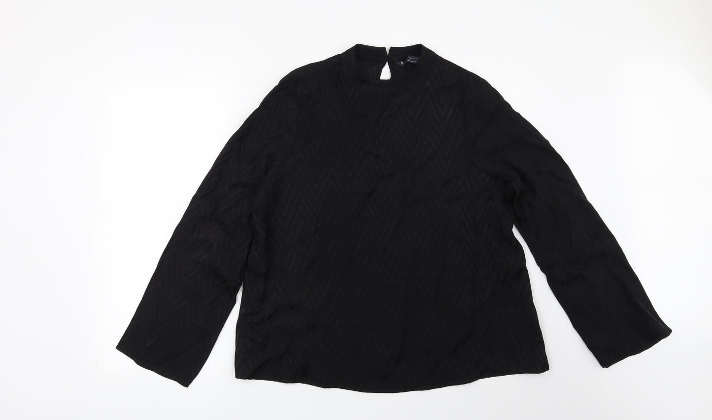 Womens UK Size 14 Preworn Black Basic Blouse