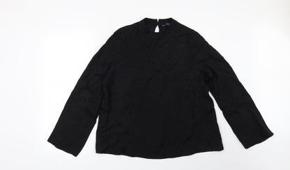Womens UK Size 14 Preworn Black Basic Blouse