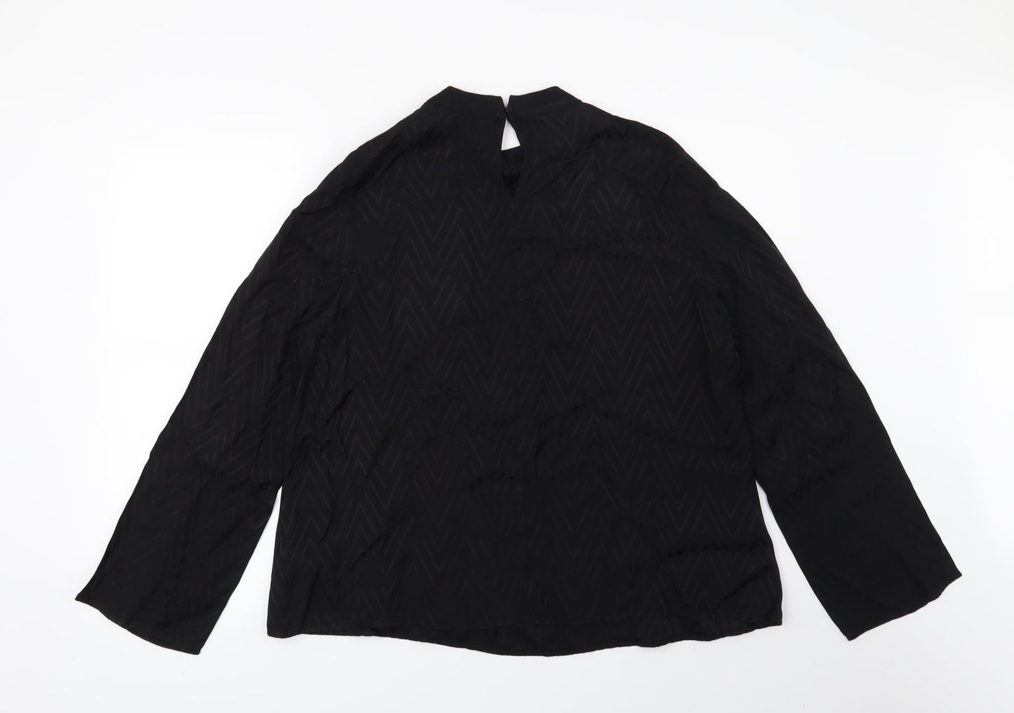 Womens UK Size 14 Preworn Black Basic Blouse