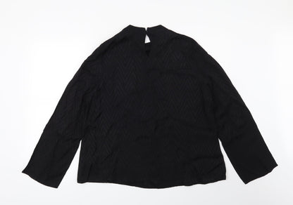 Womens UK Size 14 Preworn Black Basic Blouse