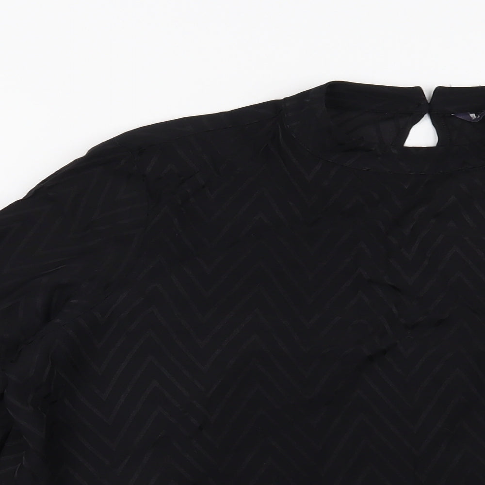 Womens UK Size 14 Preworn Black Basic Blouse