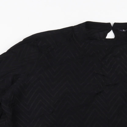 Womens UK Size 14 Preworn Black Basic Blouse