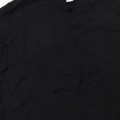 Womens UK Size 14 Preworn Black Basic Blouse