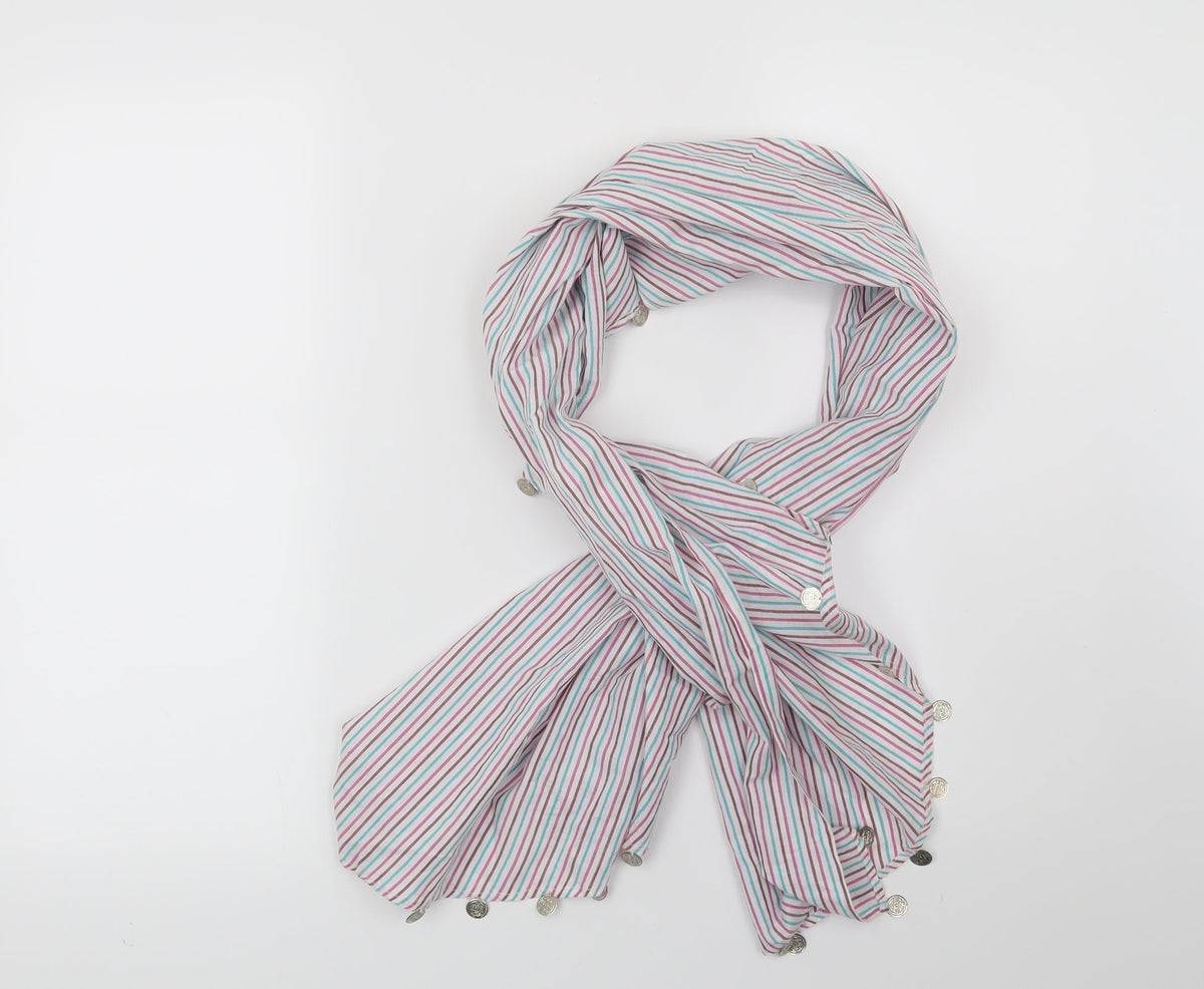 George Womens White Striped   Scarf