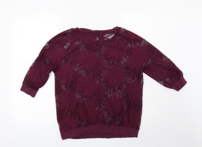 Atmosphere Womens Purple Floral  Pullover Sweatshirt Size 8