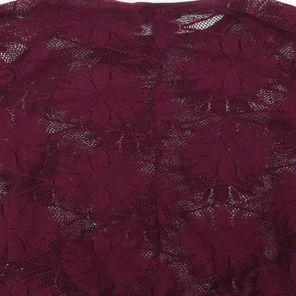 Atmosphere Womens Purple Floral  Pullover Sweatshirt Size 8