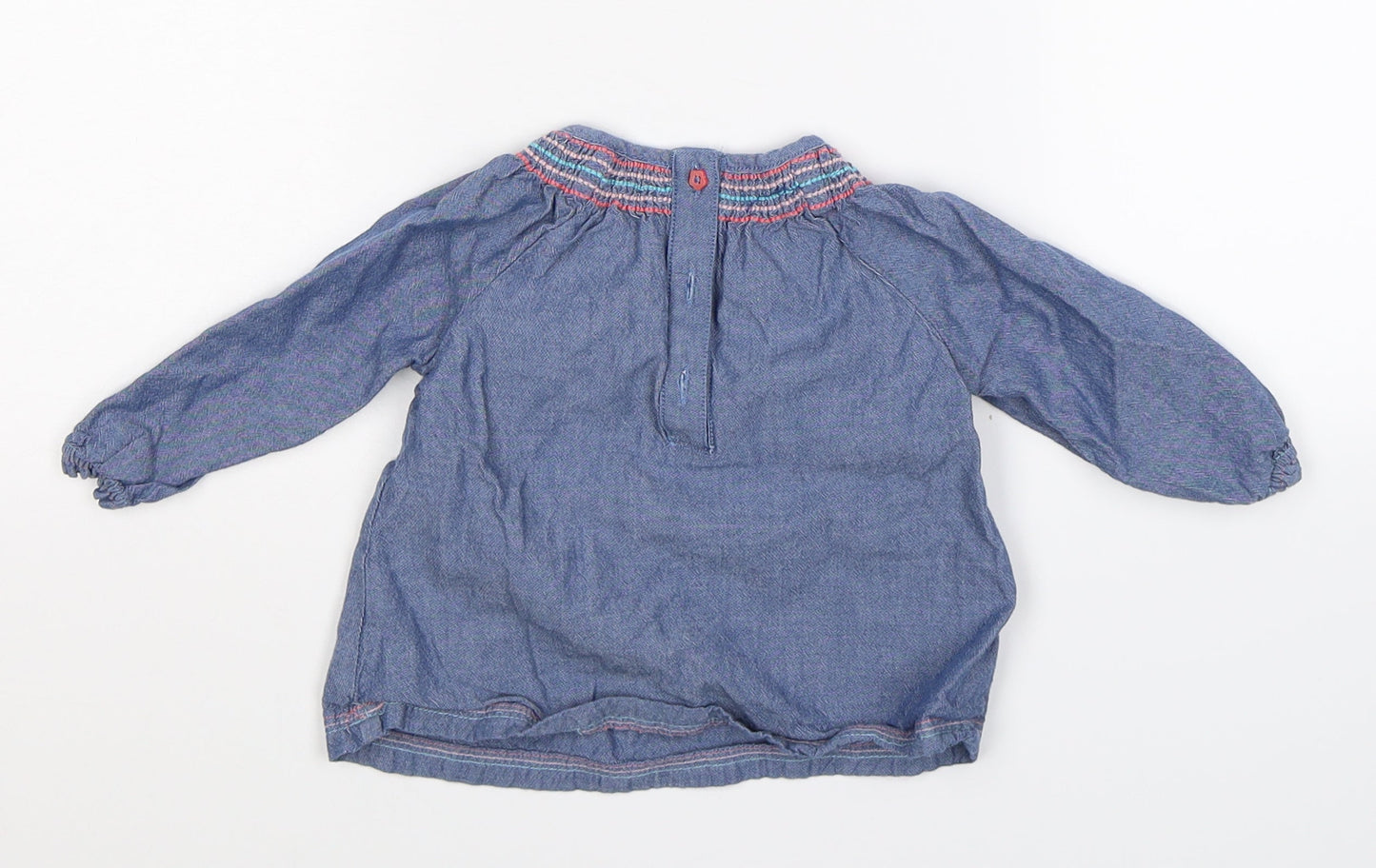 F&F Girls Blue  Denim Shirt Dress  Size 6-9 Months