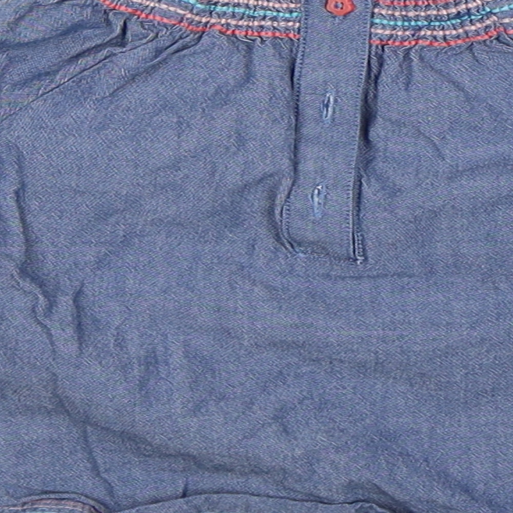 F&F Girls Blue  Denim Shirt Dress  Size 6-9 Months