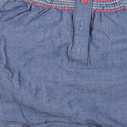 F&F Girls Blue  Denim Shirt Dress  Size 6-9 Months